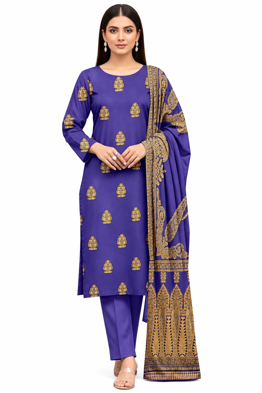 Indian Banarsi Brosha 3-Piece Unstitched Collection- Allow to Open Parcel