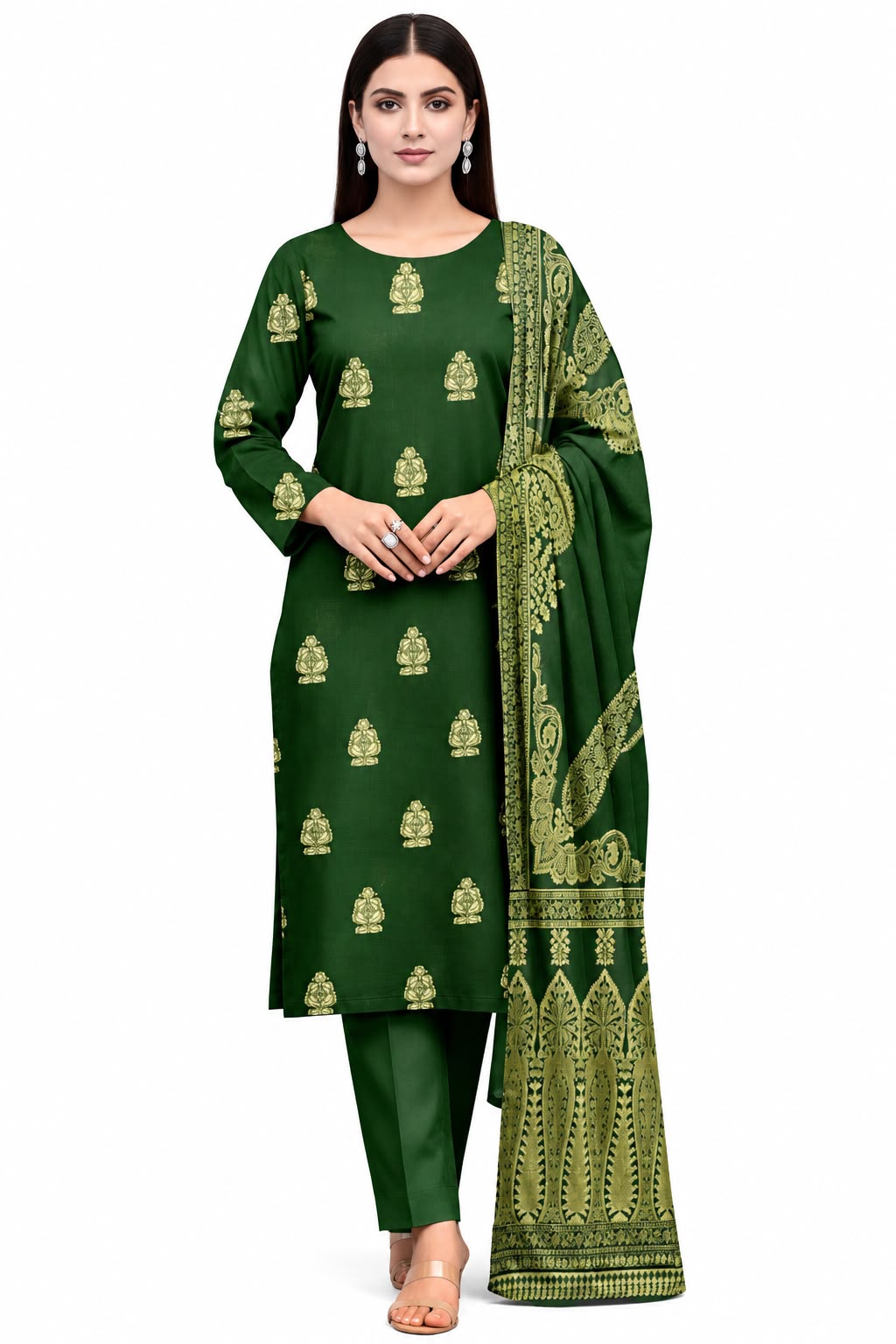 Indian Banarsi Brosha 3-Piece Unstitched Collection- Allow to Open Parcel