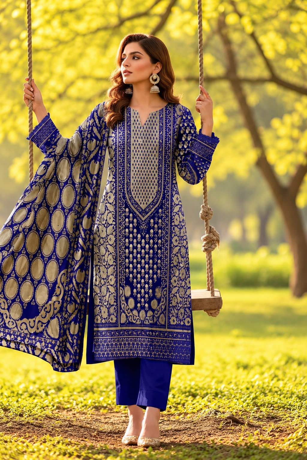 Indian Banarsi Brosha 3-Piece Unstitched Collection- Allow to Open Parcel