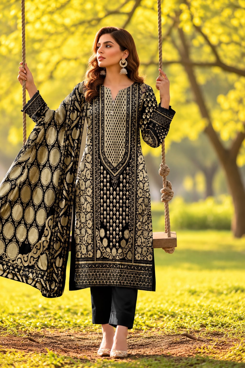 Indian Banarsi Brosha 3-Piece Unstitched Collection- Allow to Open Parcel