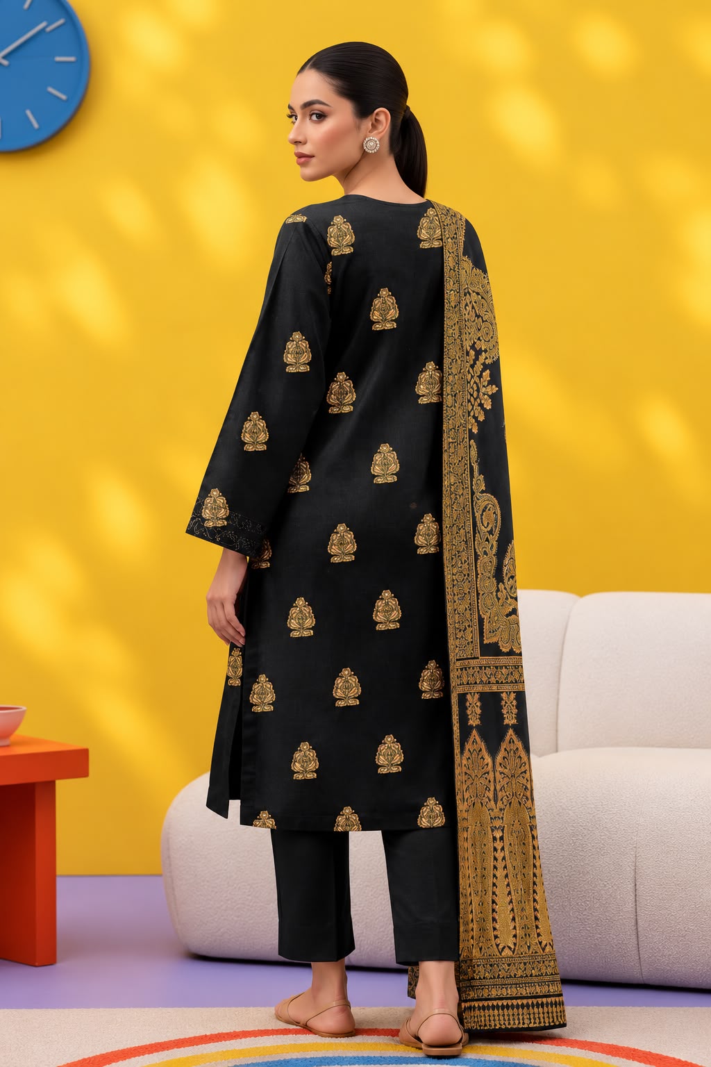 Indian Banarsi Brosha 3-Piece Unstitched Collection- Allow to Open Parcel