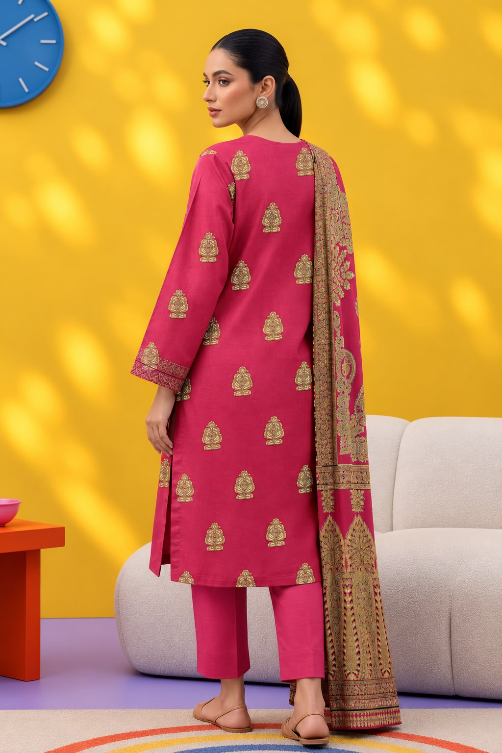 Indian Banarsi Brosha 3-Piece Unstitched Collection- Allow to Open Parcel