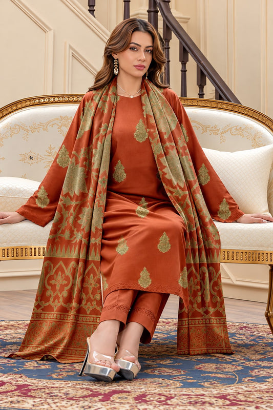 Indian Banarsi Brosha 3-Piece Unstitched Collection- Allow to Open Parcel