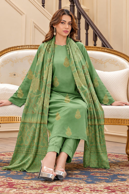 Indian Banarsi Brosha 3-Piece Unstitched Collection- Allow to Open Parcel