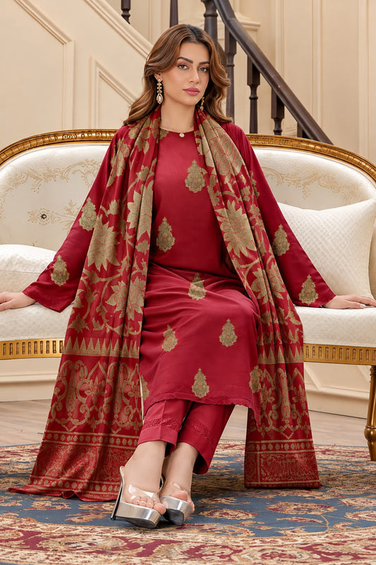 Indian Banarsi Brosha 3-Piece Unstitched Collection- Allow to Open Parcel