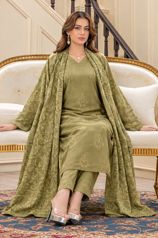 Indian Banarsi Brosha 3-Piece Unstitched Collection- Allow to Open Parcel