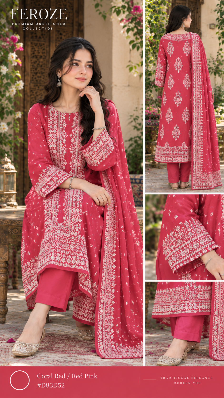 Faroza by Kashis – Premium Cotton Jacquard Brosha 3-Piece Suit