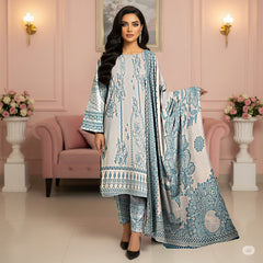 Premium Lawn Jacquard Barosha 3-Piece Suit