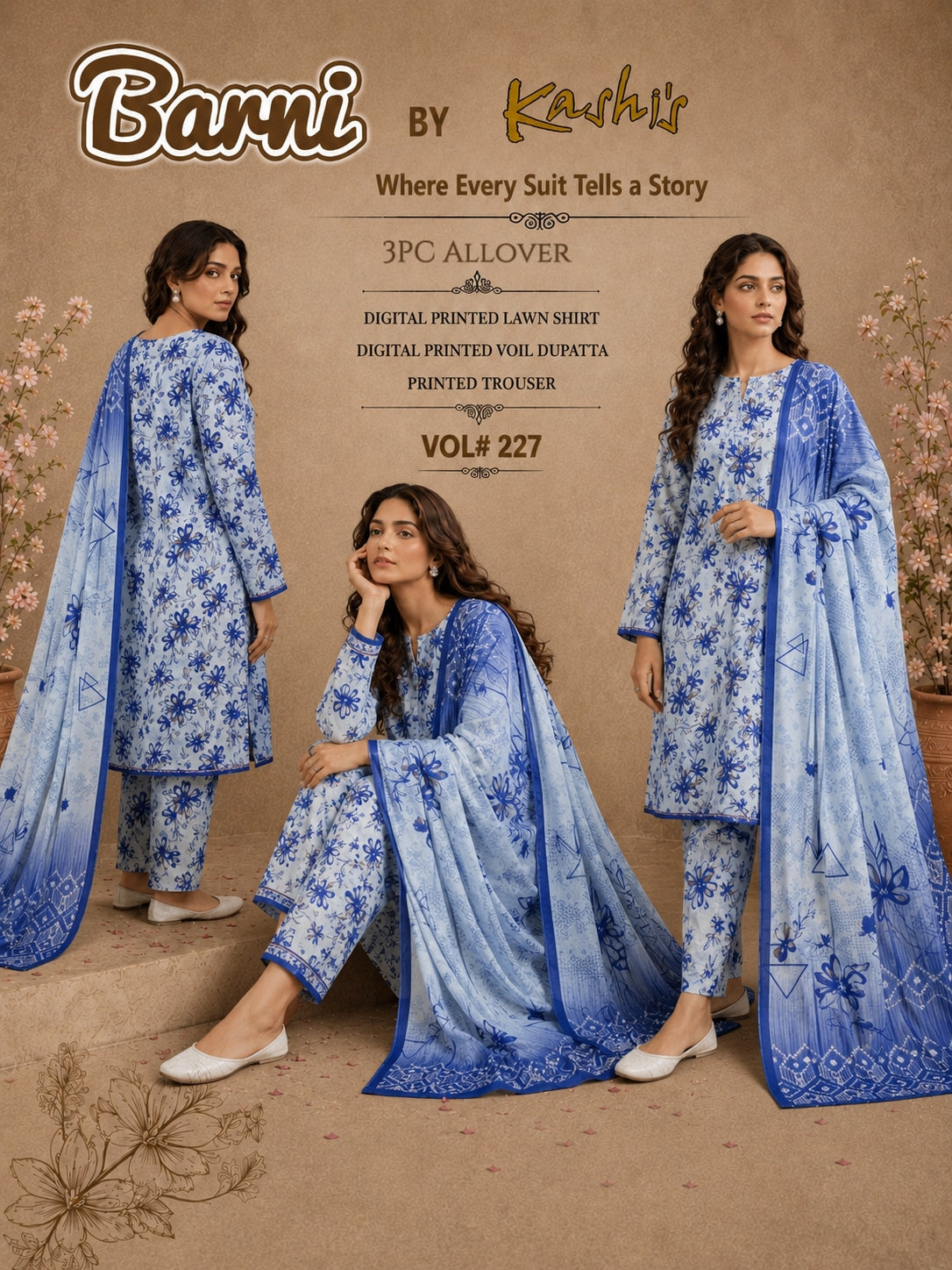 Barni 3piece  Lawn suit