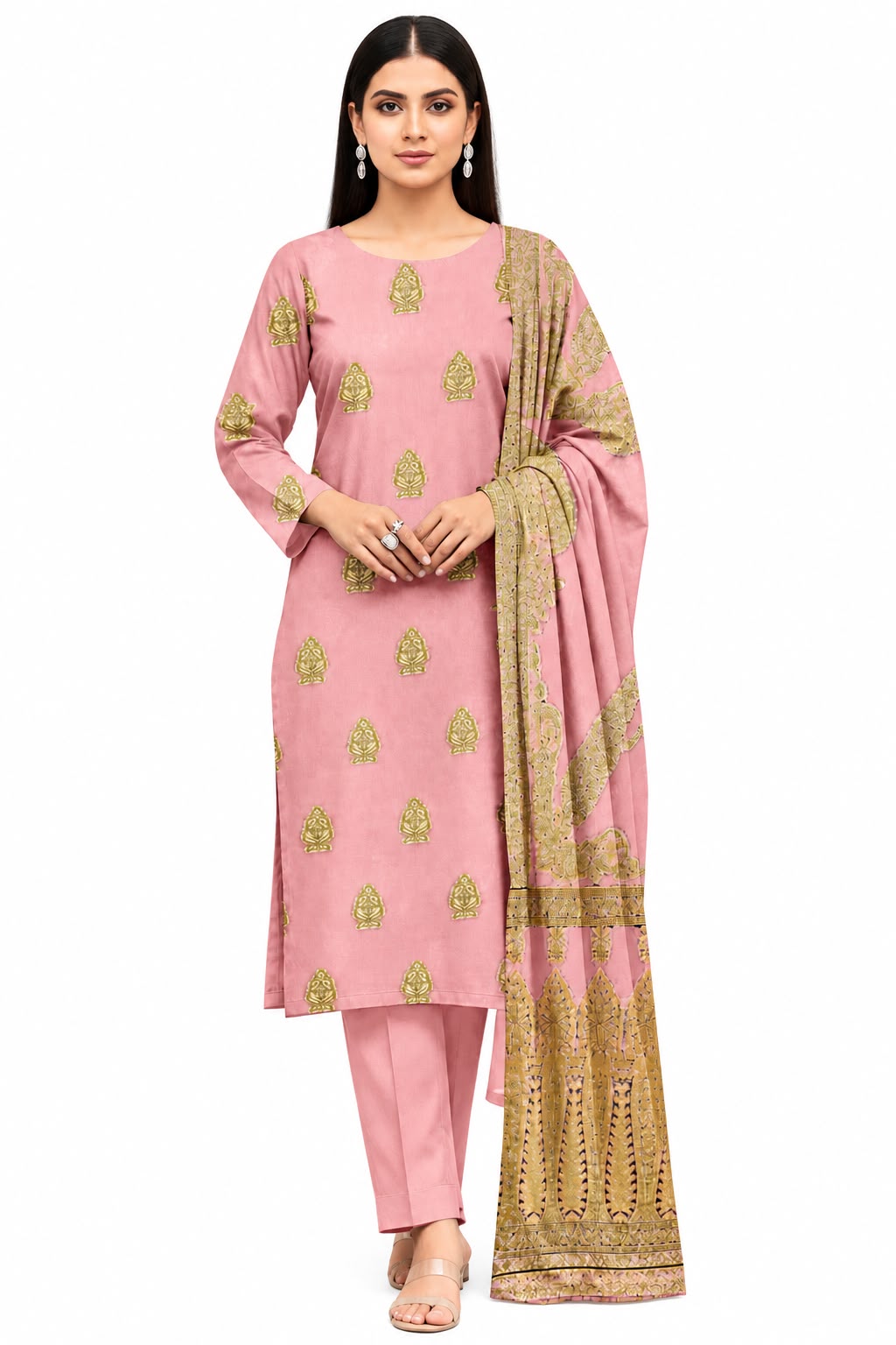 Indian Banarsi Brosha 3-Piece Unstitched Collection- Allow to Open Parcel