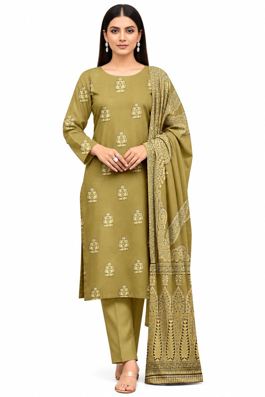 Indian Banarsi Brosha 3-Piece Unstitched Collection- Allow to Open Parcel