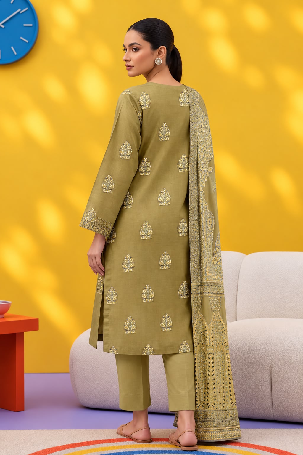 Indian Banarsi Brosha 3-Piece Unstitched Collection- Allow to Open Parcel