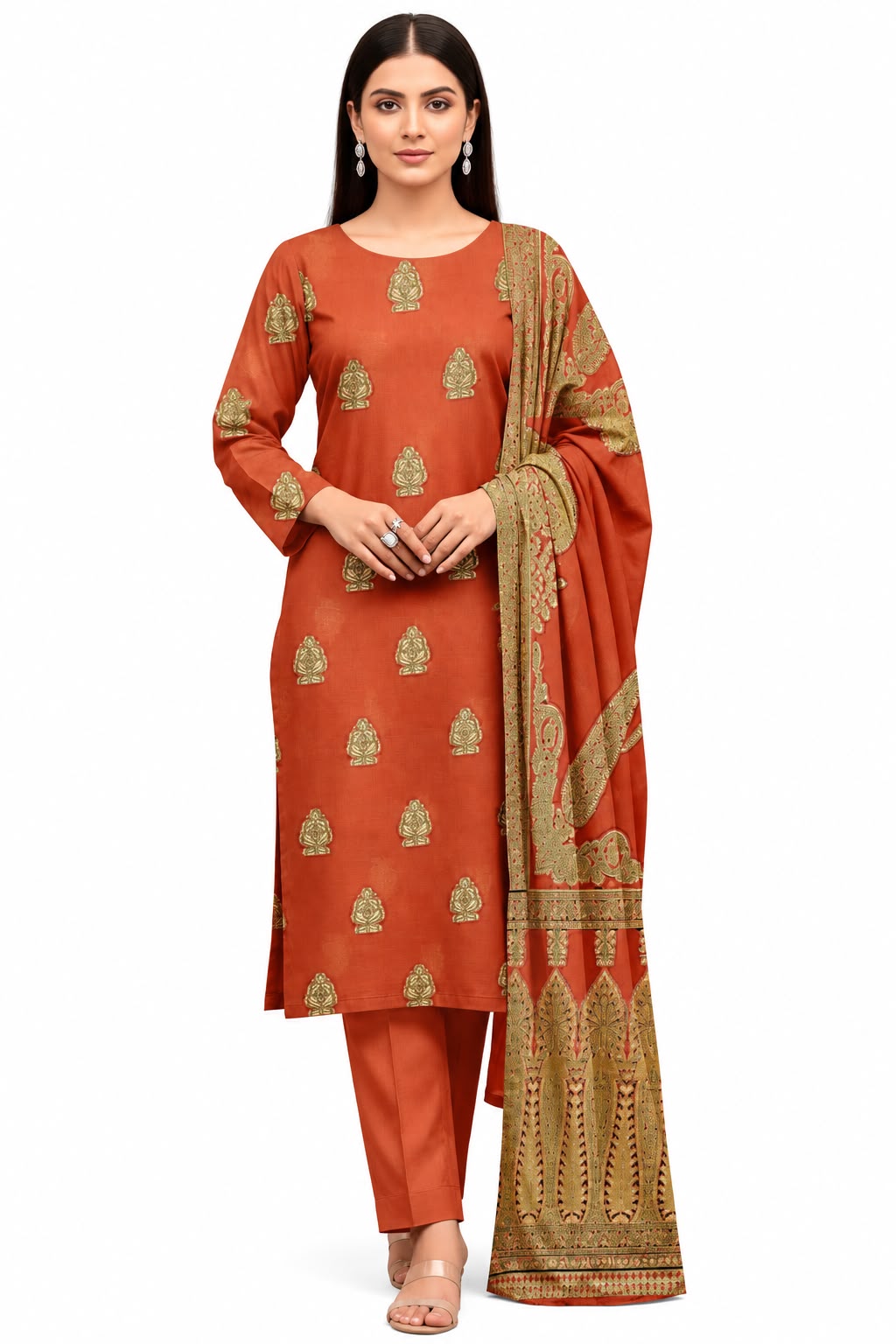 Indian Banarsi Brosha 3-Piece Unstitched Collection- Allow to Open Parcel