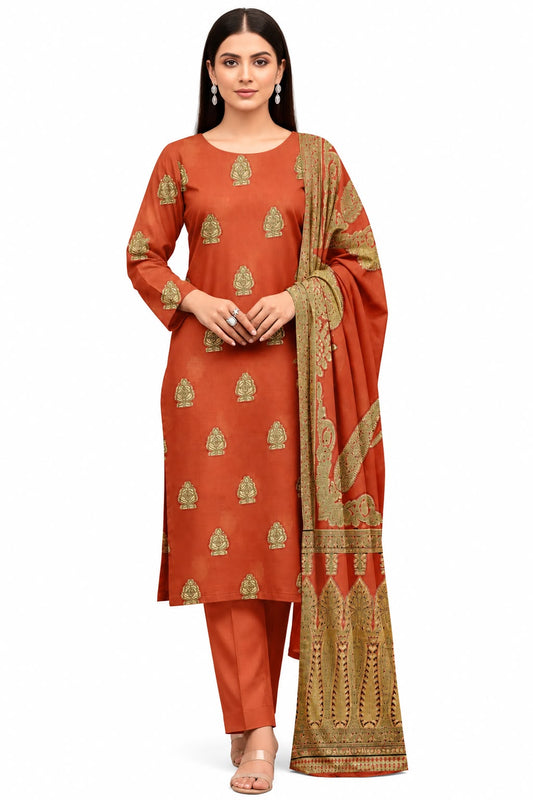 Indian Banarsi Brosha 3-Piece Unstitched Collection- Allow to Open Parcel
