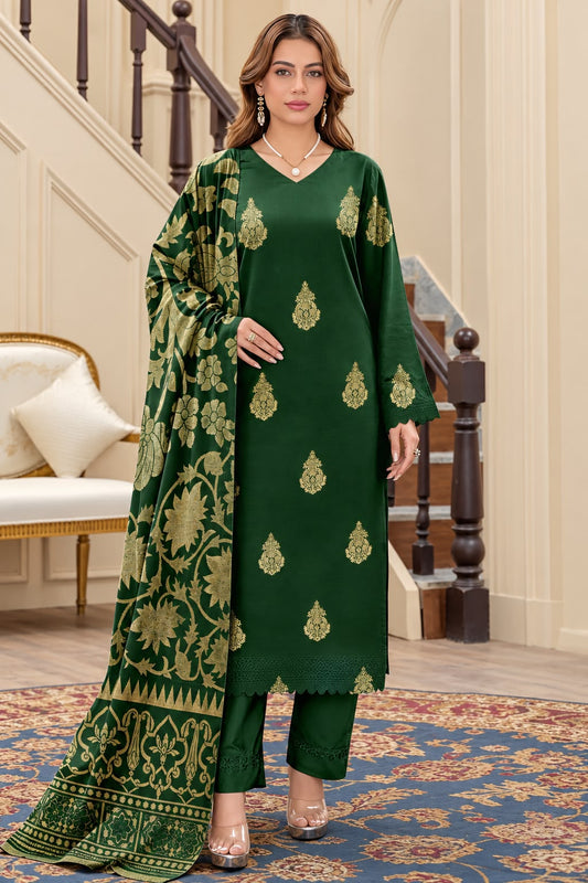 Indian Banarsi Brosha 3-Piece Unstitched Collection- Allow to Open Parcel