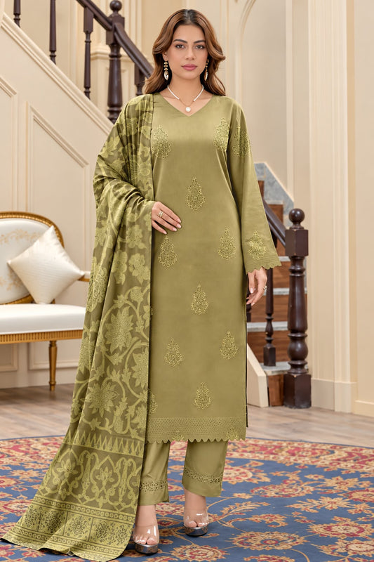 Indian Banarsi Brosha 3-Piece Unstitched Collection- Allow to Open Parcel