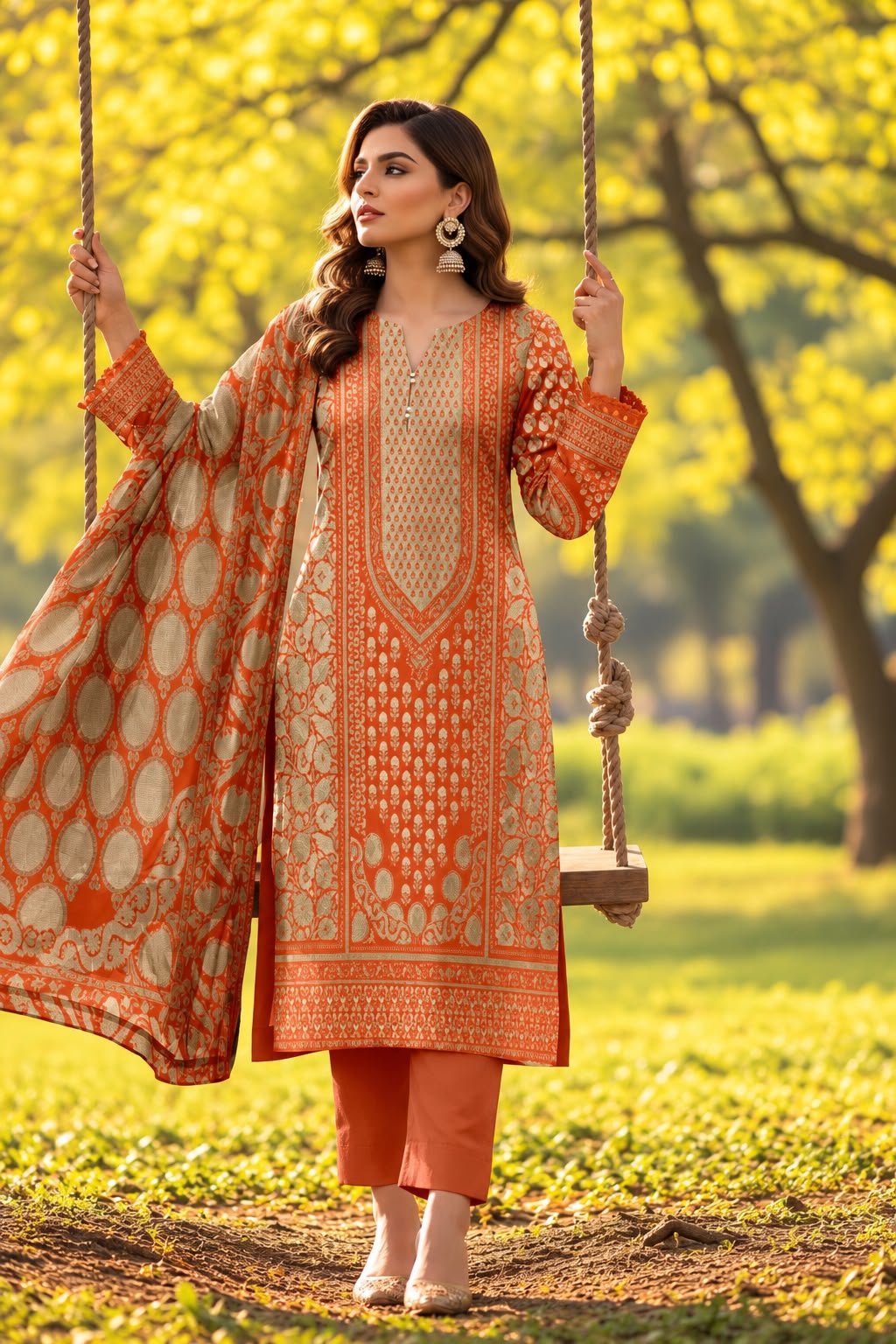 Indian Banarsi Brosha 3-Piece Unstitched Collection- Allow to Open Parcel