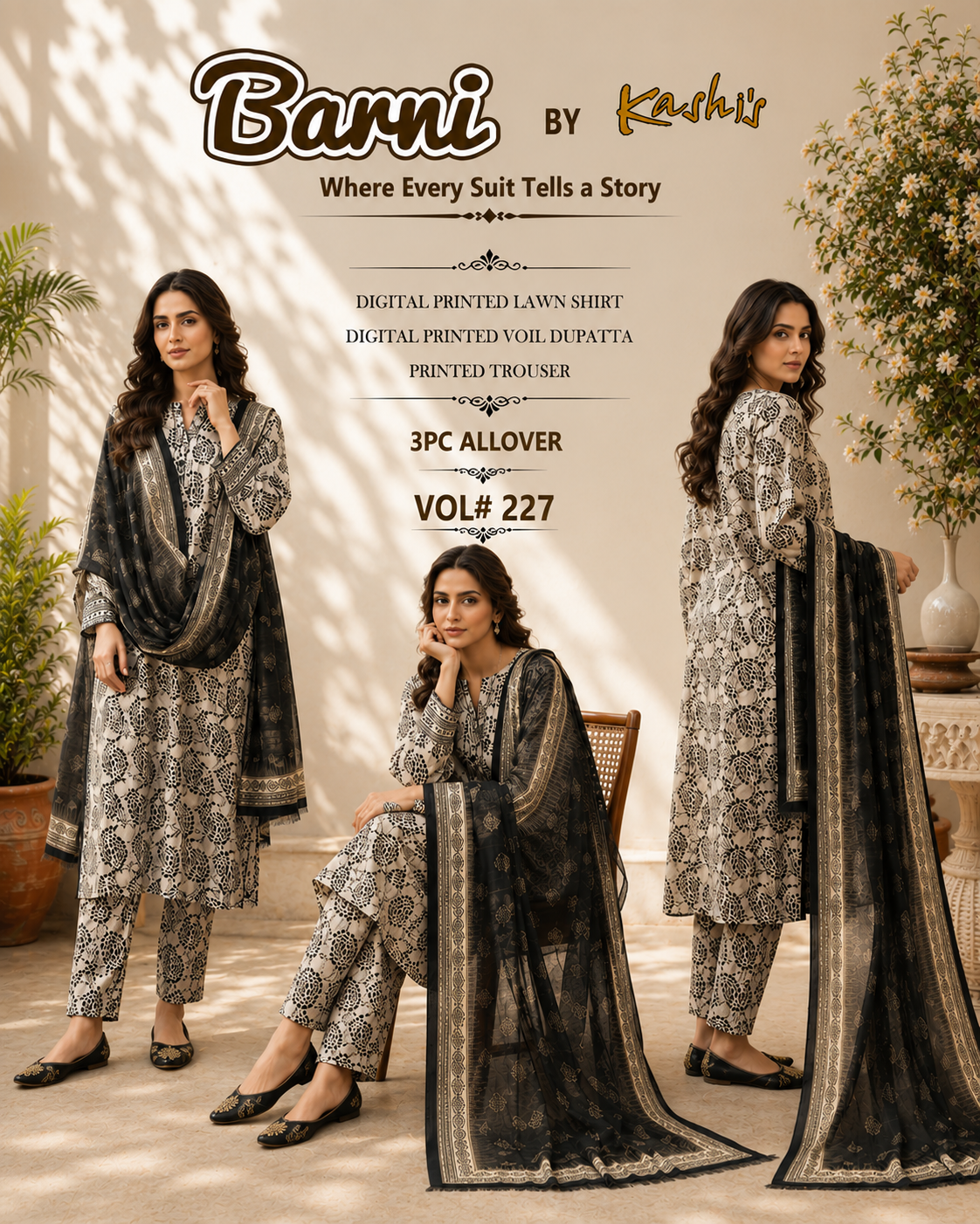 Barni 3piece  Lawn suit