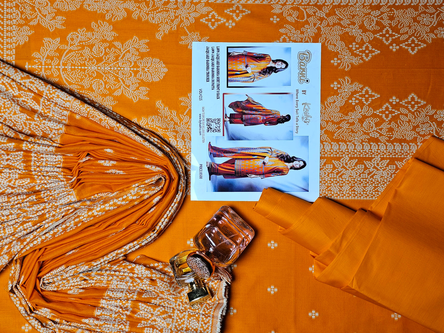 Faroza by Kashis – Premium Cotton Jacquard Brosha 3-Piece Suit