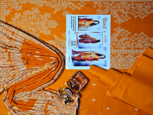 Faroza by Kashis – Premium Cotton Jacquard Brosha 3-Piece Suit