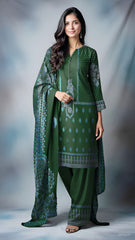 Premium Lawn Jacquard Barosha 3-Piece Suit