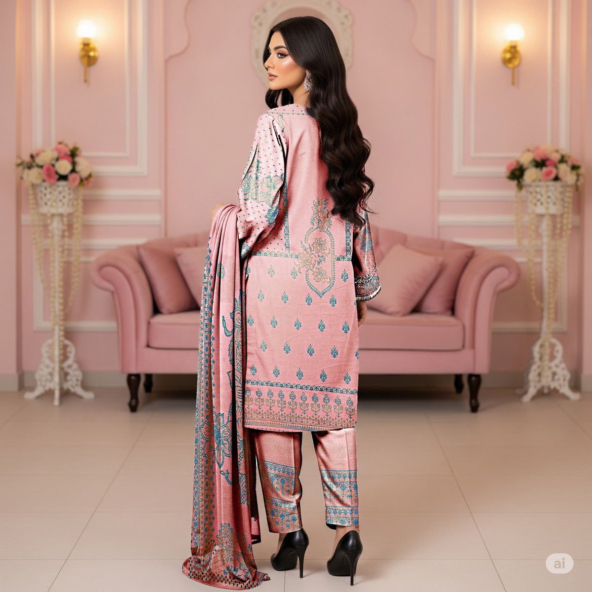 Premium Lawn Jacquard Barosha 3-Piece Suit