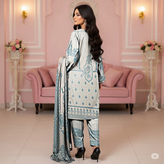Premium Lawn Jacquard Barosha 3-Piece Suit