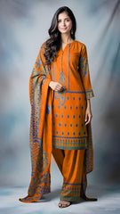 Premium Lawn Jacquard Barosha 3-Piece Suit