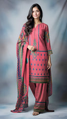 Premium Lawn Jacquard Barosha 3-Piece Suit