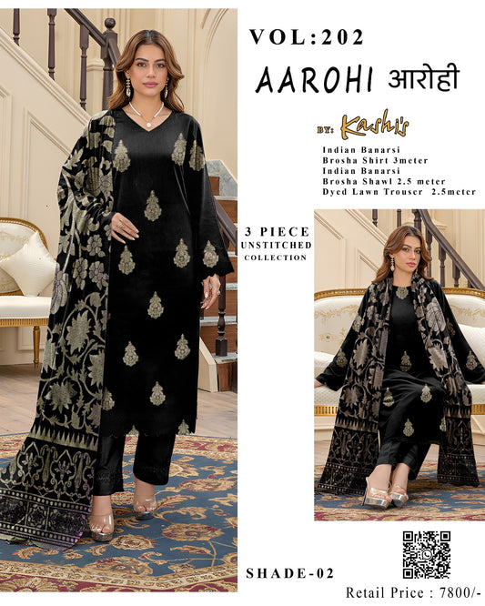 AAROHI – Indian Banarsi Brosha 3-Piece Unstitched Collection